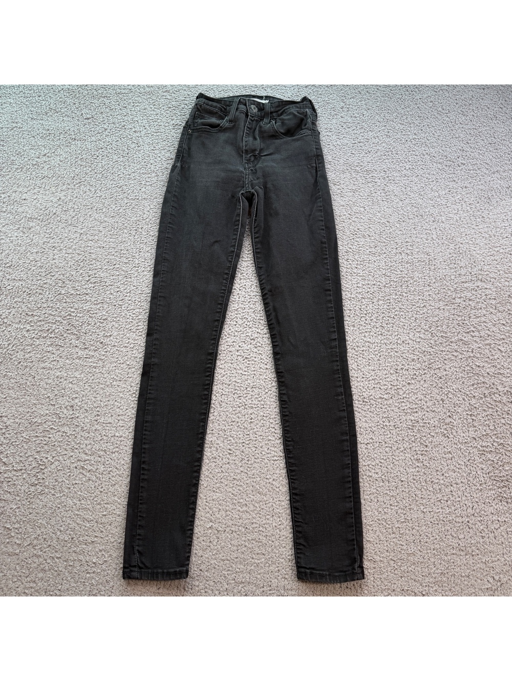 Levis 721 High Rise Skinny Jeans Women’s 24 Black Stretch Denim Slim